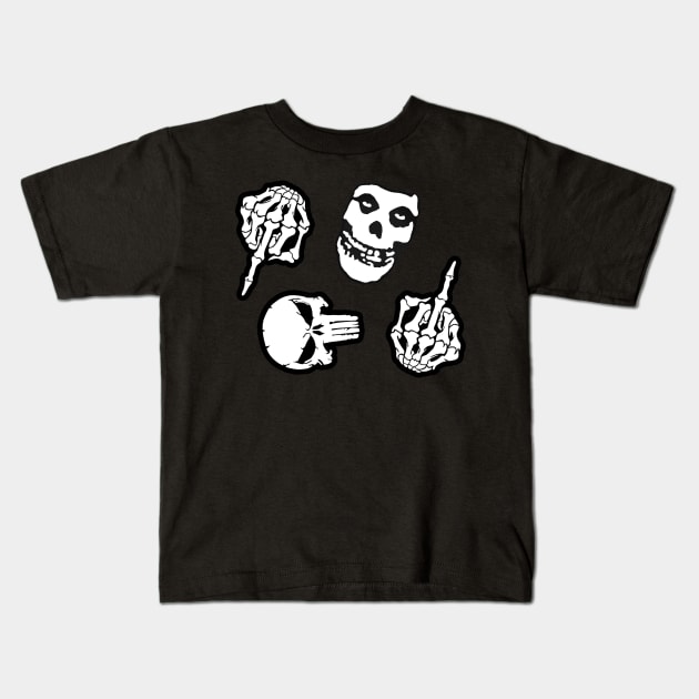 Spooky Bones - Skulls Kids T-Shirt by  The best hard hat stickers 